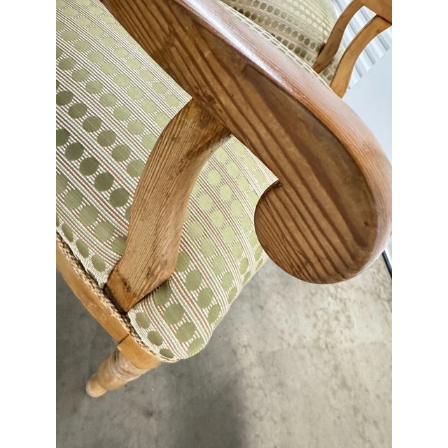Antique Carved Wood Polka Dot Seat Armchairs - A Pair For Sale - Image 9 of 18