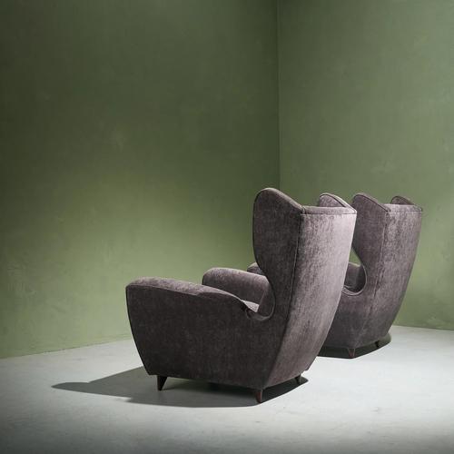 Textile Lounge Chairs by Melchiorre Bega, Italy, 1950s, Set of 2 For Sale - Image 7 of 13