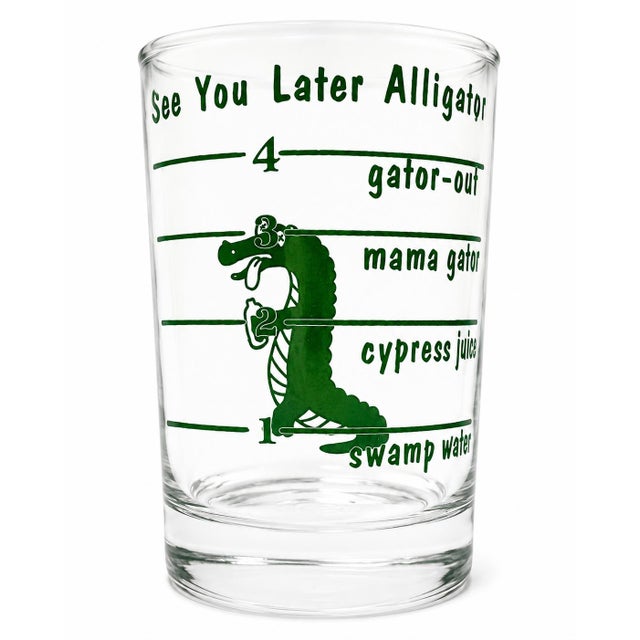Glass Vintage "See You Later Alligator" Novelty Shot Glass Barware For Sale - Image 7 of 8
