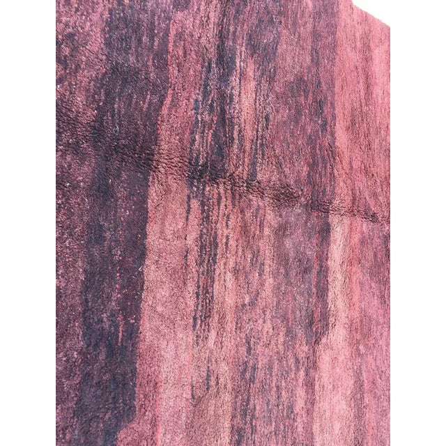 Brown Vintage Moroccan Berber High-Pile Wool Rug in Brown, Plum and Rust, 1970s For Sale - Image 8 of 13