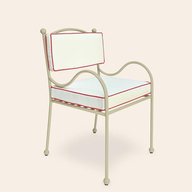 Cream Panarea Armchair in Gelato with Red & White Upholstery by Ceraudo For Sale - Image 8 of 8