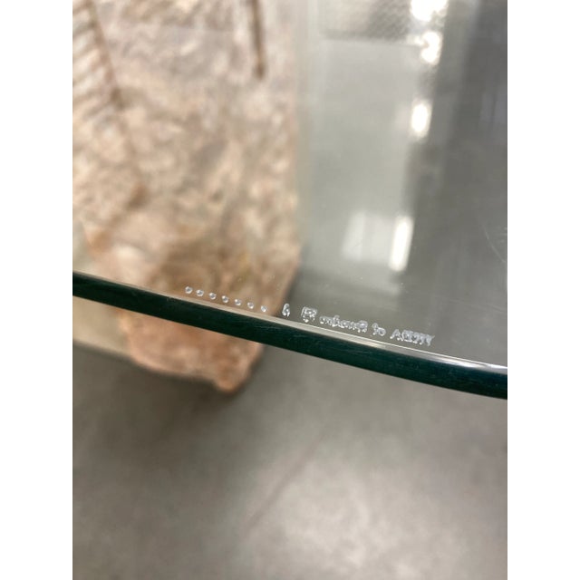 Mid-Century Modern Maitland-Smith Style Tessellated Stone Pedestal Base Glass Top Side Table Manner of Casa Bique For Sale - Image 11 of 13