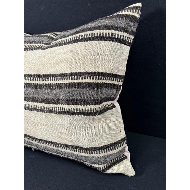 Contemporary Turkish Hemp Pillow Cushion Natural Beige Gray Pillow Cushion Cover 24"x24" For Sale - Image 3 of 4