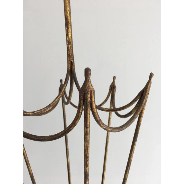 Gold Gilt Iron Umbrella Stand, circa 1940 For Sale - Image 12 of 13
