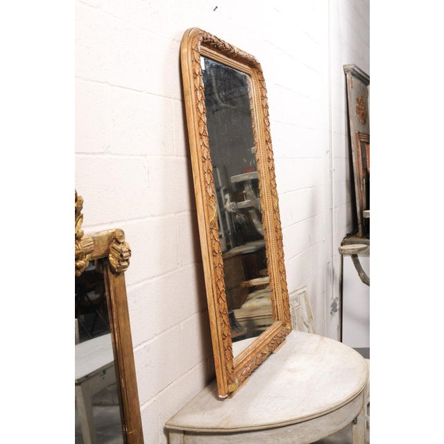 Louis Philippe 19th Century Louis Philippe Carved Mirror With Garland Motif For Sale - Image 4 of 9