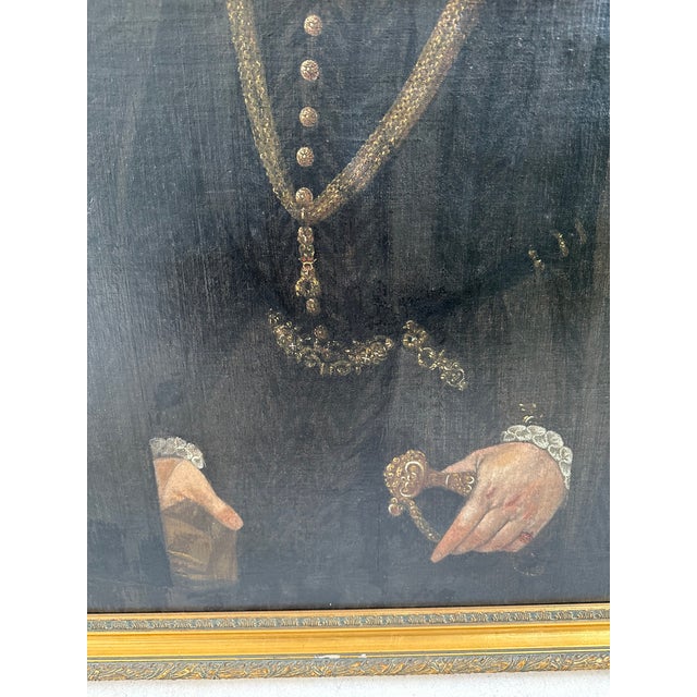 Wood Large-Scale Late 19th–Early 20th Century European Historicist Portrait Painting For Sale - Image 7 of 11