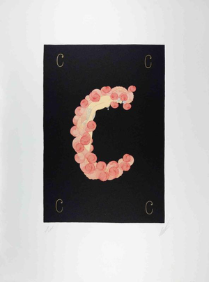 Erté, Nude Letter C, 1976, Lithograph and Screen Print