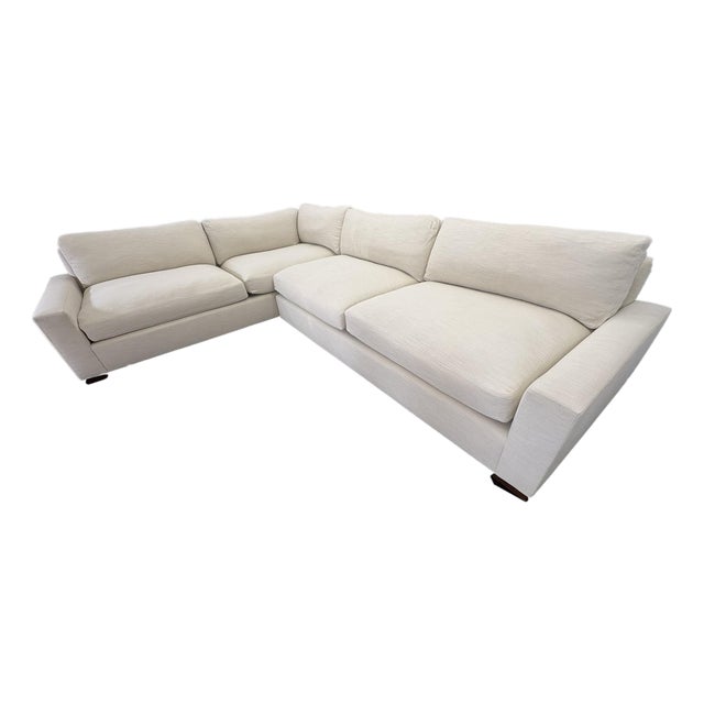 Rh Maxwell Left-Arm L-Sectional | Classic | Down | Perennials® Performance Textured Linen Weave – Dune For Sale