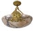 French Neoclassical Style Alabaster and Bronze Pendant Chandelier, 1920 For Sale