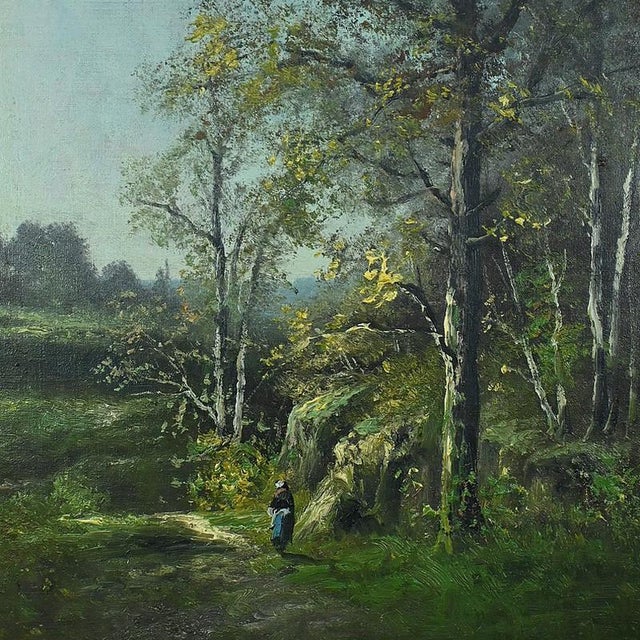 The Edge of the Woods, Late 19th Century, Oil on Canvas, in Good conditions. Designed before 1890