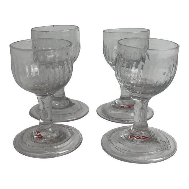 18th/19th Century Georgian Blown Glass Cordials- Set of 4 For Sale