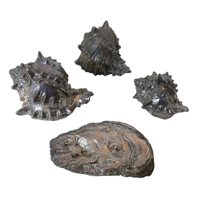 Silver-Plated Shells by Federico Buccellati, Italy, 1940s, Set of 4 For Sale