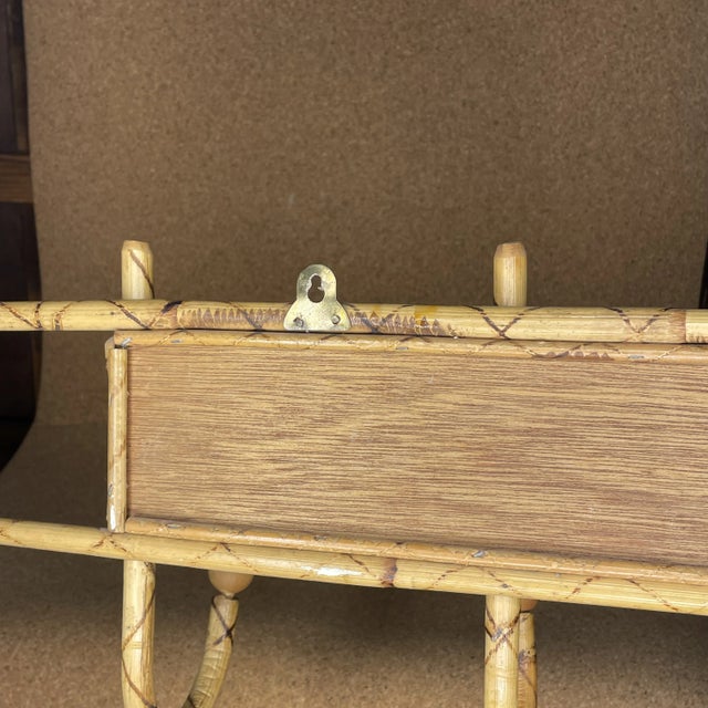Tan 1970s Boho Wall Hanging Rattan Coat Rack For Sale - Image 8 of 9