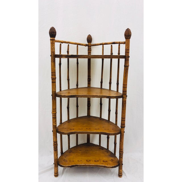 Antique Victorian Scorched Bamboo Shelf Chairish