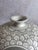 Korean Buncheong Style Stoneware Vase | Fully Hand-Incised Cloud Scroll Carp Medallion | Moon Jar Form | Korean Character Mark For Sale - Image 9 of 12