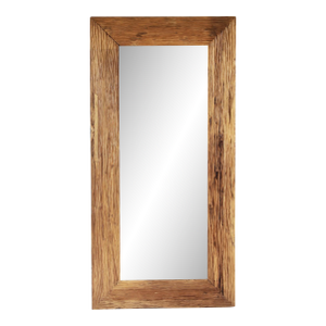 Vintage Rustic Deep Grain Teak Mirror 72"