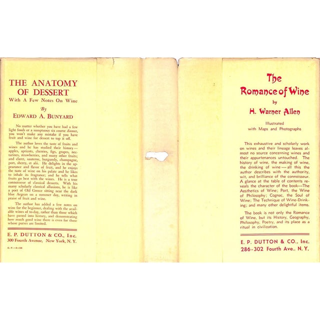 Traditional "The Anatomy of Dessert: With a Few Notes on Wine" 1934 Bunyard, Edward A. For Sale - Image 3 of 7