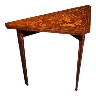 1780s Georgian Antique Flower Display Table, Dutch, Inlaid, Console, Gate Leg For Sale