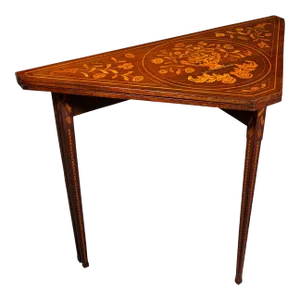1780s Georgian Antique Flower Display Table, Dutch, Inlaid, Console, Gate Leg