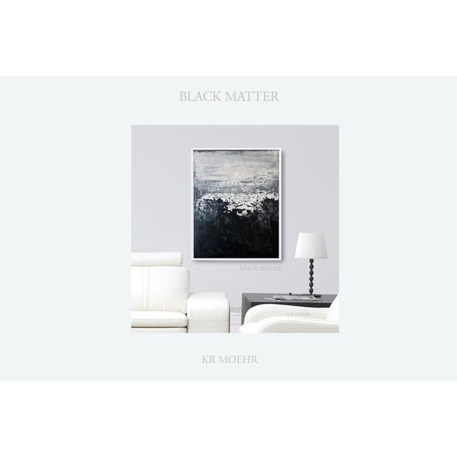 Black Abstract Modern Original Black White Grey Art Painting For Sale - Image 8 of 10