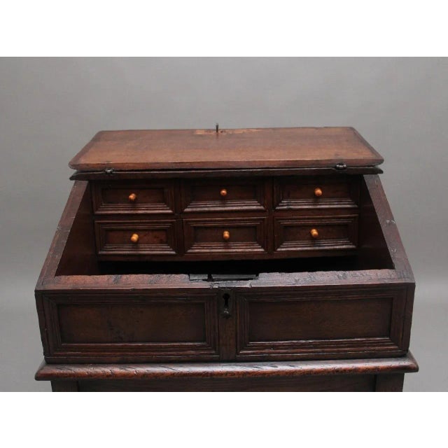 Brown 18th Century Oak Desk on Later Stand, 1780s For Sale - Image 8 of 11