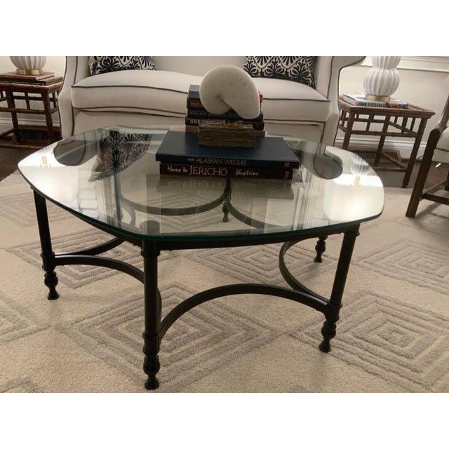 1970s Black & Glass Hexagon Coffee Table For Sale - Image 11 of 12
