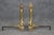 Late 19th Century Pair Louis XVI Style Brass Fireplace Andirons Chenets For Sale - Image 5 of 9