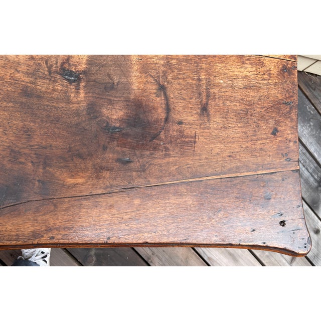 19th C French Provincial Louis XV Style Solid Walnut Writing Desk, Hall or Side Table - For Sale - Image 16 of 18