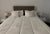 Modern West Elm Grid Tufted Tall Leather Headboard Queen For Sale - Image 3 of 4