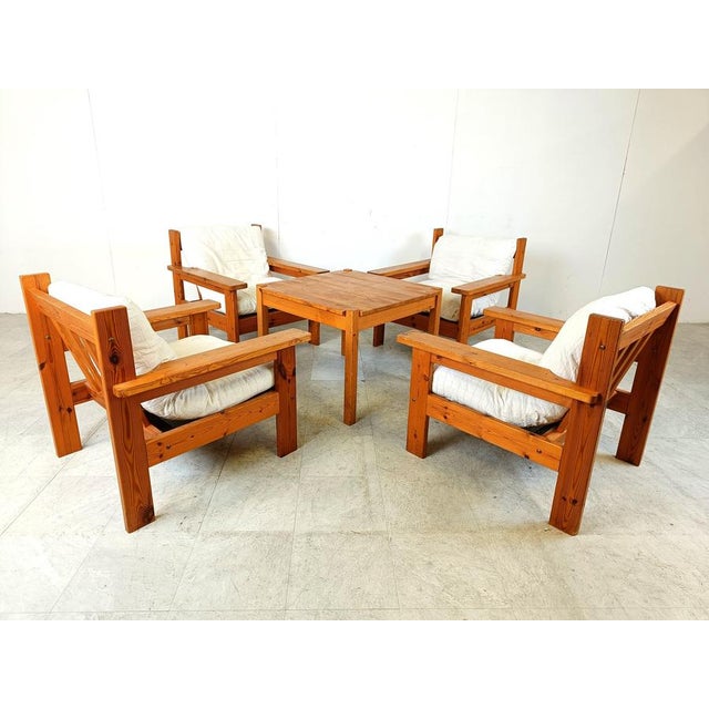 Vintage Pinewood Armchairs, 1980s, Set of 4 For Sale - Image 4 of 12