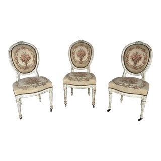 Set of Three French 19th Century Louis XVI Style Side Chairs For Sale