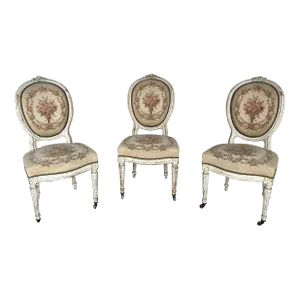 Set of Three French 19th Century Louis XVI Style Side Chairs