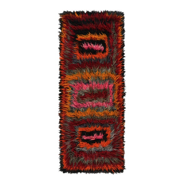 Vintage Tulu Runner Rug With Colorful Geometric Patterns, From Rug & Kilim For Sale