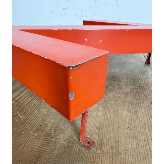 Vintage Red Iron Facade Letter Z, 1970s For Sale - Image 9 of 11