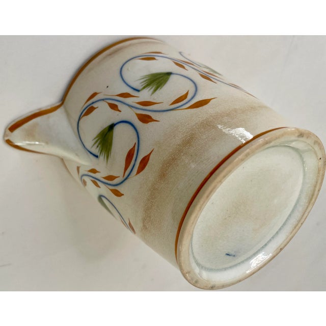 Ceramic English Hand Painted Ceramic Small Pitcher Mid 19th Century For Sale - Image 7 of 8