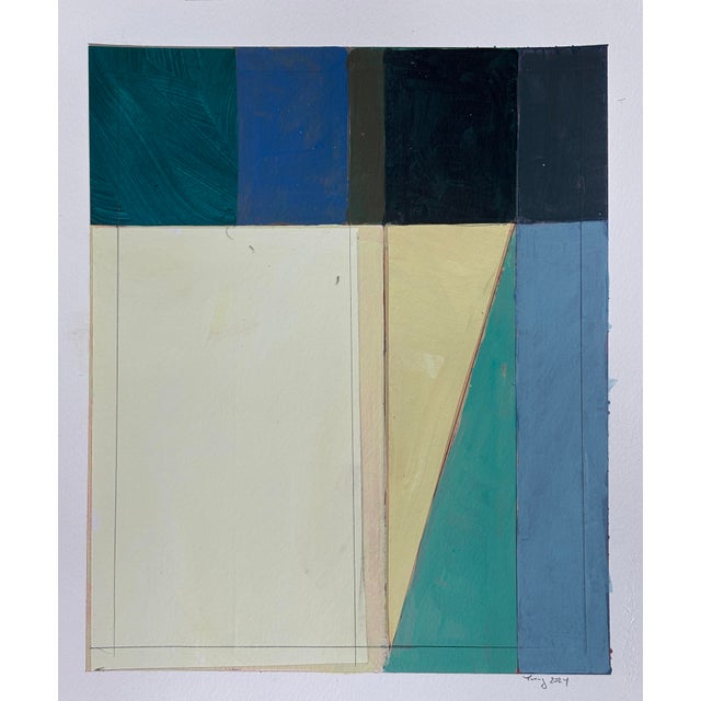 Acrylic collage on heavy archival watercolor paper. Paper measure 12x14 inches. An inch is allowed for framing. Piece...