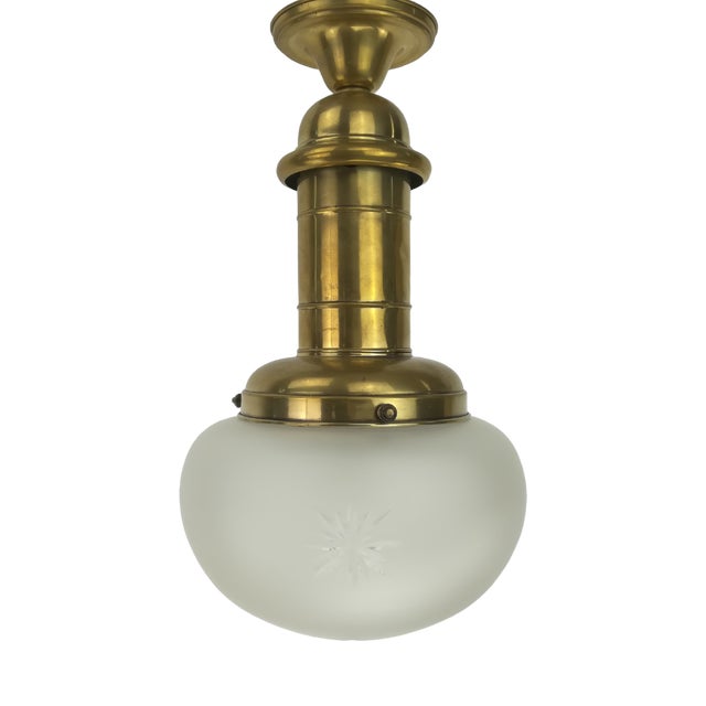 Brass Maritim Ship Ceiling Lamp, 1890s For Sale