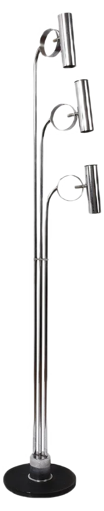 Mid-Century Italian Chromed Steel Floor Lamp with 3 Adjustable Lights, 1970s