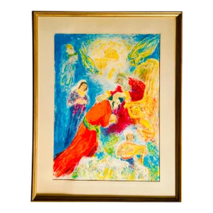 Vintage Signed Fine Art, "King Solomon" by Ira Moskowitz, Framed LIthograph Limited Edition, Judaica