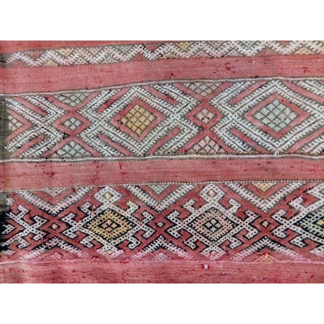 1960s Vintage Mid-Century Flatwoven Moroccan Kilim Rug 3'x 5'10" For Sale - Image 9 of 13