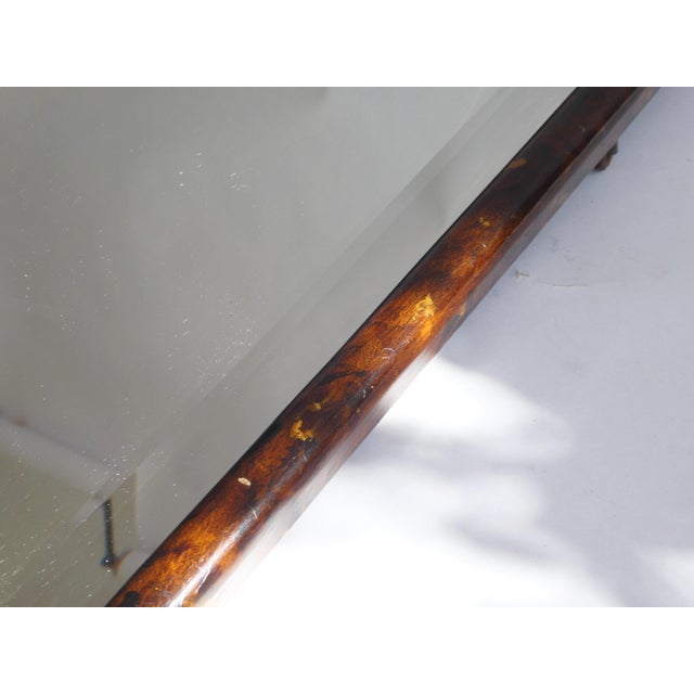 Large Dutch Wooden Scalloped Lacquered Mirror For Sale - Image 11 of 13