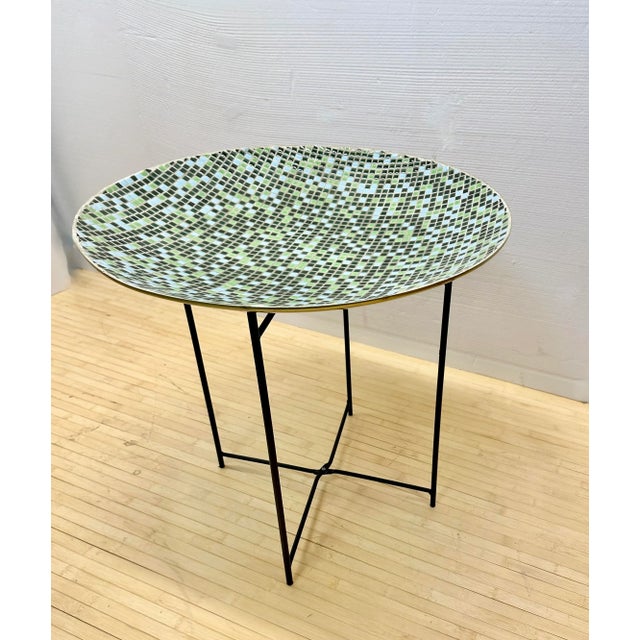 Mid-Century Modern Large Mosaic Tile Scoop Bowl Top Table For Sale - Image 3 of 6