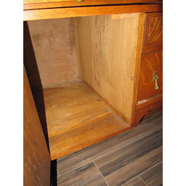 Chestnut Vintage Solid Tiger Oak Server/Buffet For Sale - Image 8 of 8