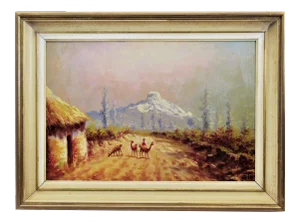 Gustavo Moncayo, Landscape with Llamas