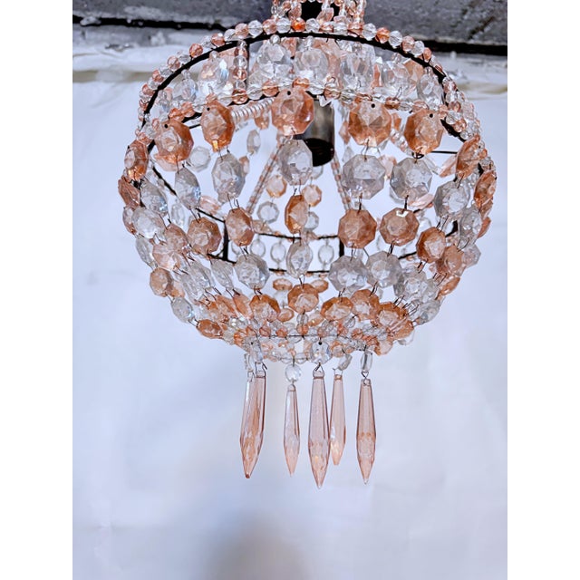 Traditional Vintage Beaded Empire Style Chandelier For Sale - Image 3 of 9