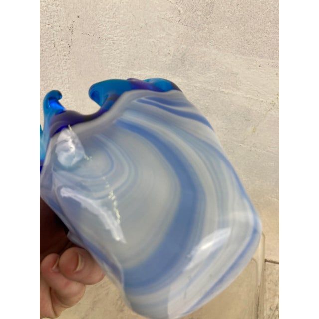 Flame Design Hand Blown Art Glass Bowl For Sale - Image 4 of 7