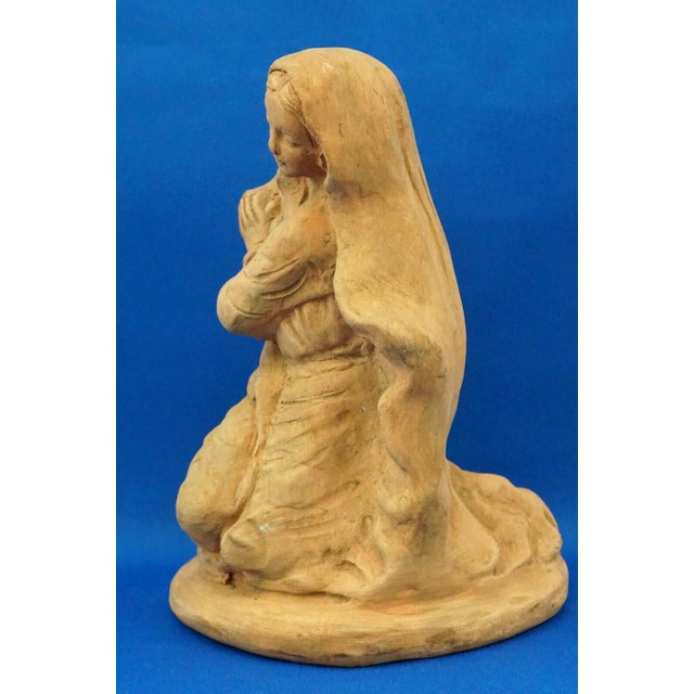 19th Century Neapolitan Nativity Scene Terracotta Madonna Sculpture, Italy, 1800s For Sale - Image 3 of 18