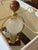 Wood Vintage Lauren Ralph Lauren White Crackle Ceramic Square Table Lamp For Sale - Image 7 of 8