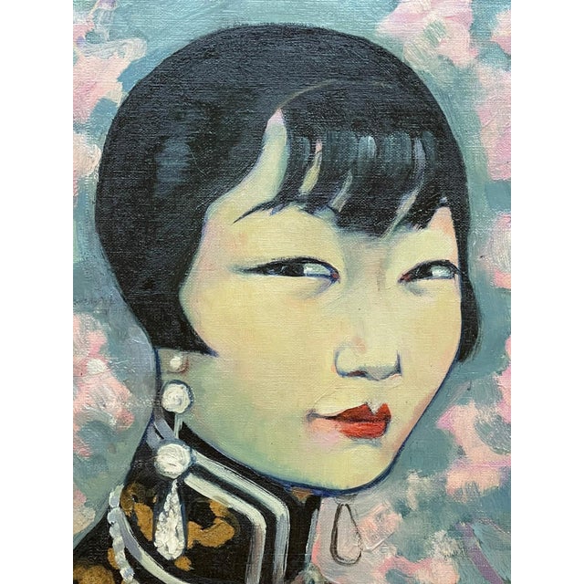 Léa Lafugie, Lady of Shanghai, 1920s, Oil on Canvas For Sale - Image 4 of 9