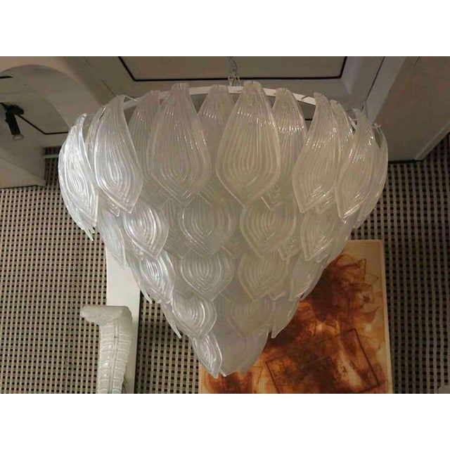 2000 - 2009 Italian Round Ice White Chandelier in Murano Glass, 2000 For Sale - Image 5 of 10